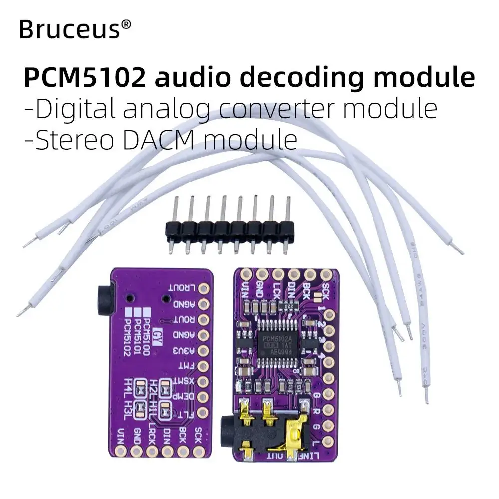 

Interface I2S PCM5102A DAC Decoder GY-PCM5102 CJMCU-5102 Player For Raspberry Pi pHAT Format Digital Audio Board Module
