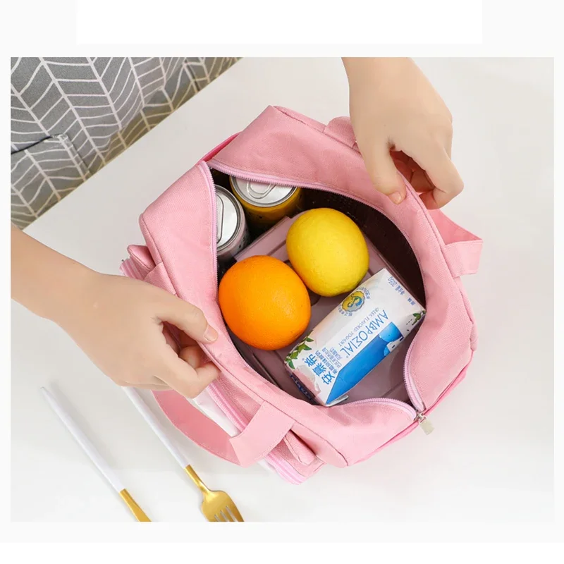 Portable Lunch Bag for Women Cartoon Cat Convenient Lunch Box Tote Food Bags Picnic Lunch Container Food Storage Bags WY205