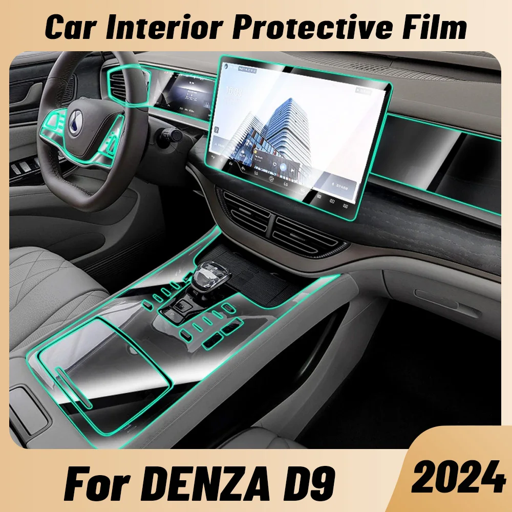 Anti-scratch Car Interior Center Console Media Dashboard Navigation TPU Protector Film Accessories For DENZA D9 2024