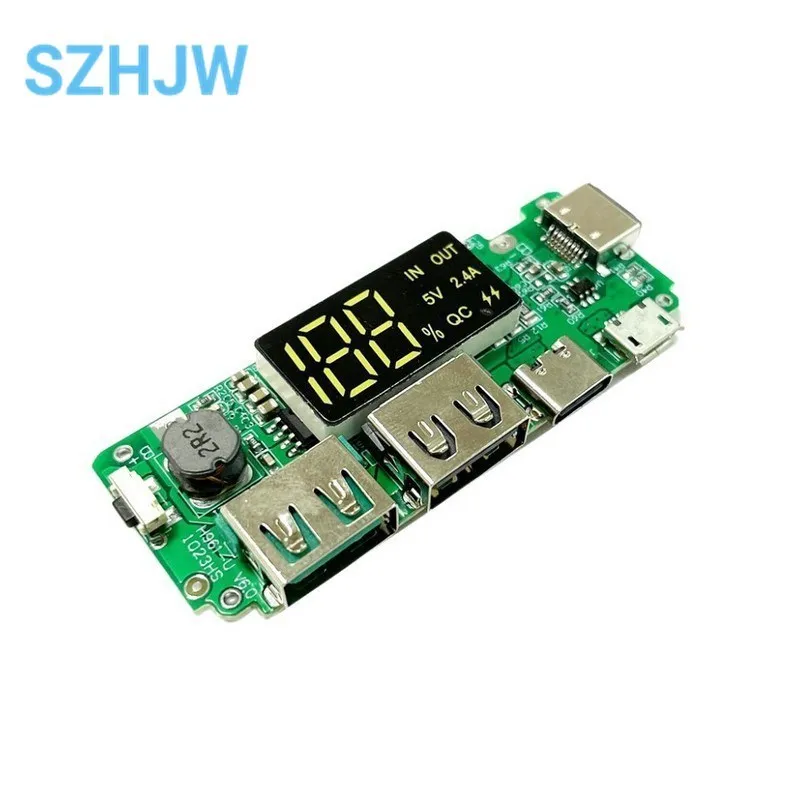 Lithium Battery Charger Board LED Dual USB 5V 2.4A Micro Or Type-C USB Mobile Power Bank 18650 Charging Module