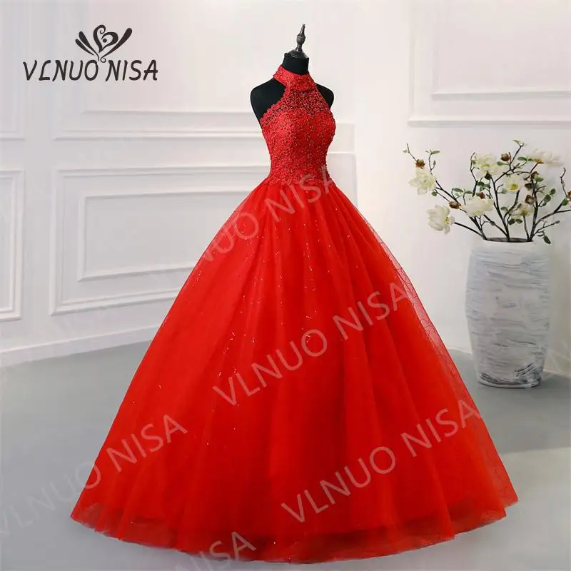 Velnuo Nisa Elegante Zwart Rood Romantische Hater Trouwjurk Vestido De Noiva Kant Applicaties Bow Plus Szie Bruid Zoete Mouwloze