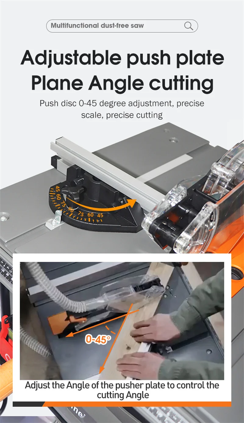 2000W Holzbearbeitung Dekoration Kettensäge Mini Tischkreissäge Haushalt Schiebetisch Säge Schneidebrett Multifunktions-Schneidemaschine – Detail 8