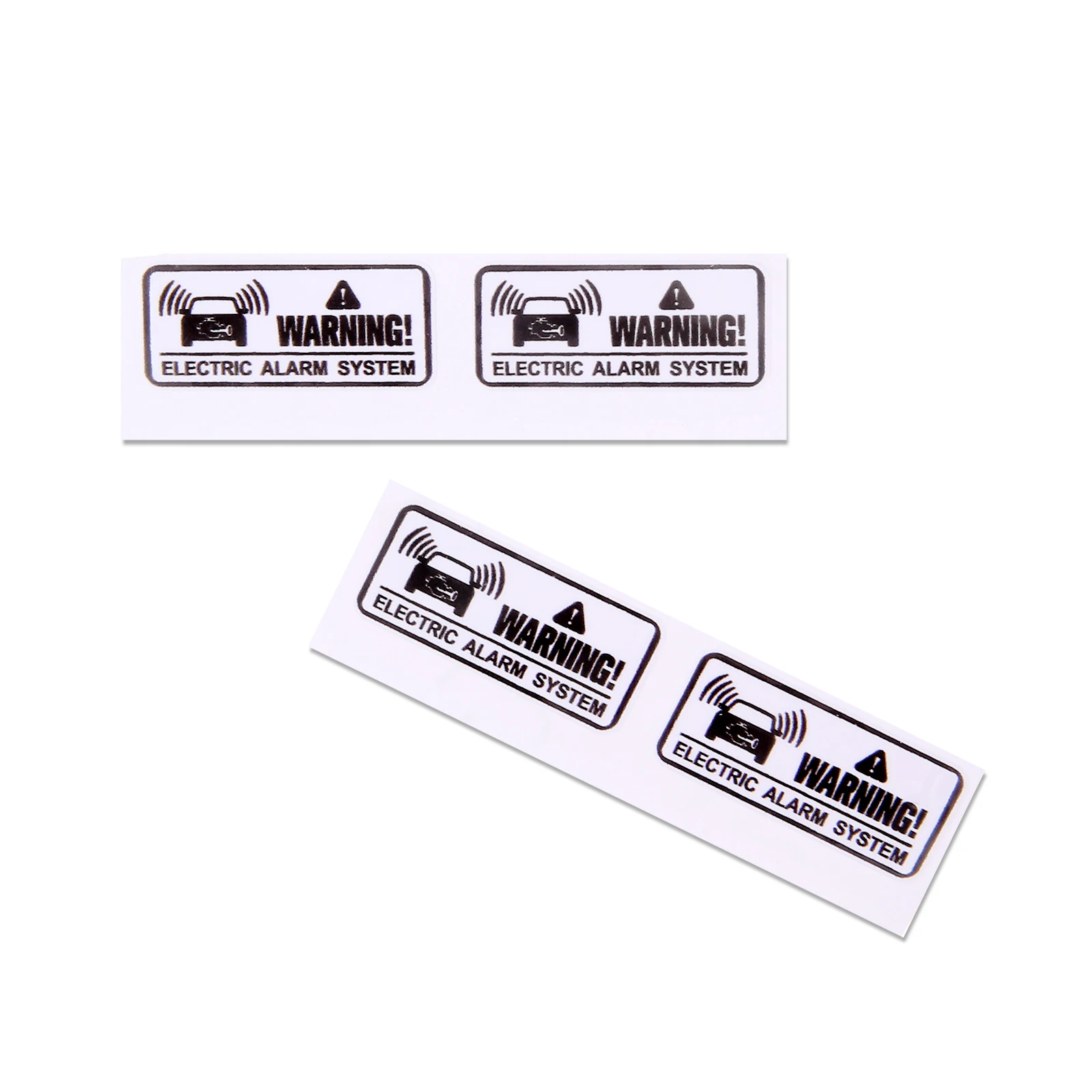 4pcs Car Sticker Warning Electric Alarm System Self-adhesive 3.6x1.6cm Waterproof Cover Scratch/Dirt Outdoor Auto CV Truck Bike