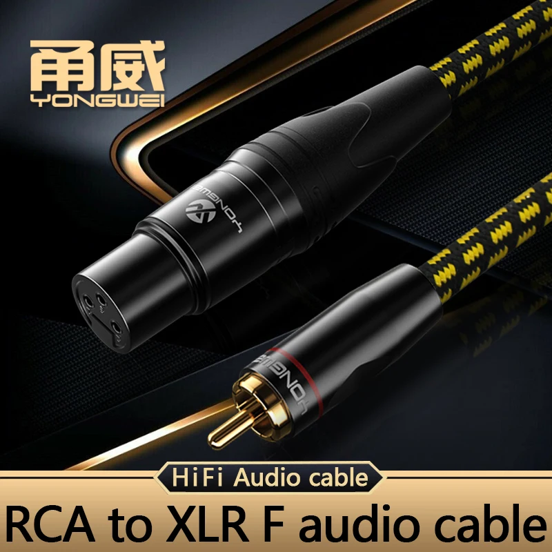 YONGWEI-Cable RCA a XLR de alta gama, Conector estéreo 6N para amplificador de altavoz, mezclador, 3 pines, hembra a RCA macho