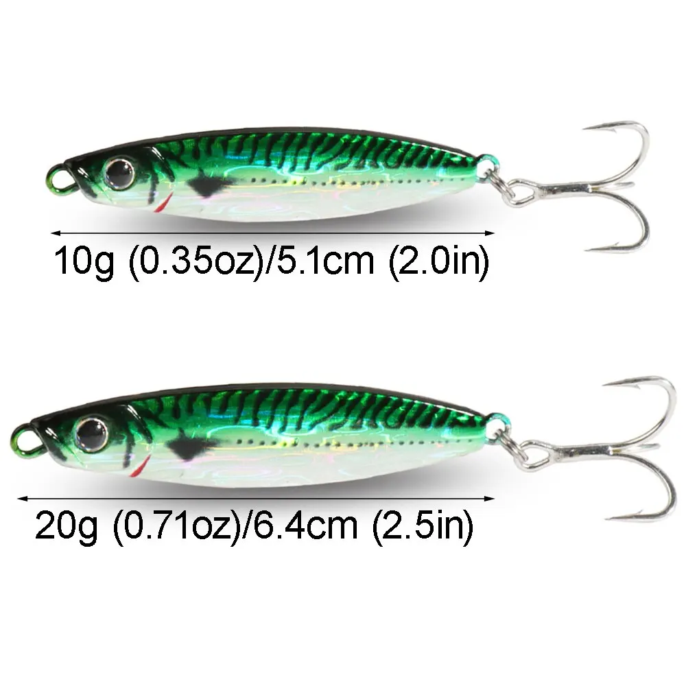Metal Jig Fishing Lure 10g 20g Cast Hook Swimbait 3D Laser Wobbler Pike Spoon Carp Spinner Sea Tackle Kit Pesca Artificial Bait image 2
