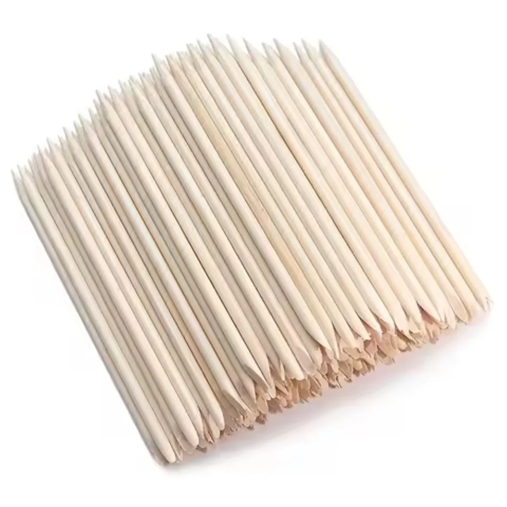 Optional 50Pcs 100Pcs Orange Wood Nail Sticks Double Sided Cuticle Pusher Rhinestone Dotting Tool Household Salon Manicure Pedicure Supply