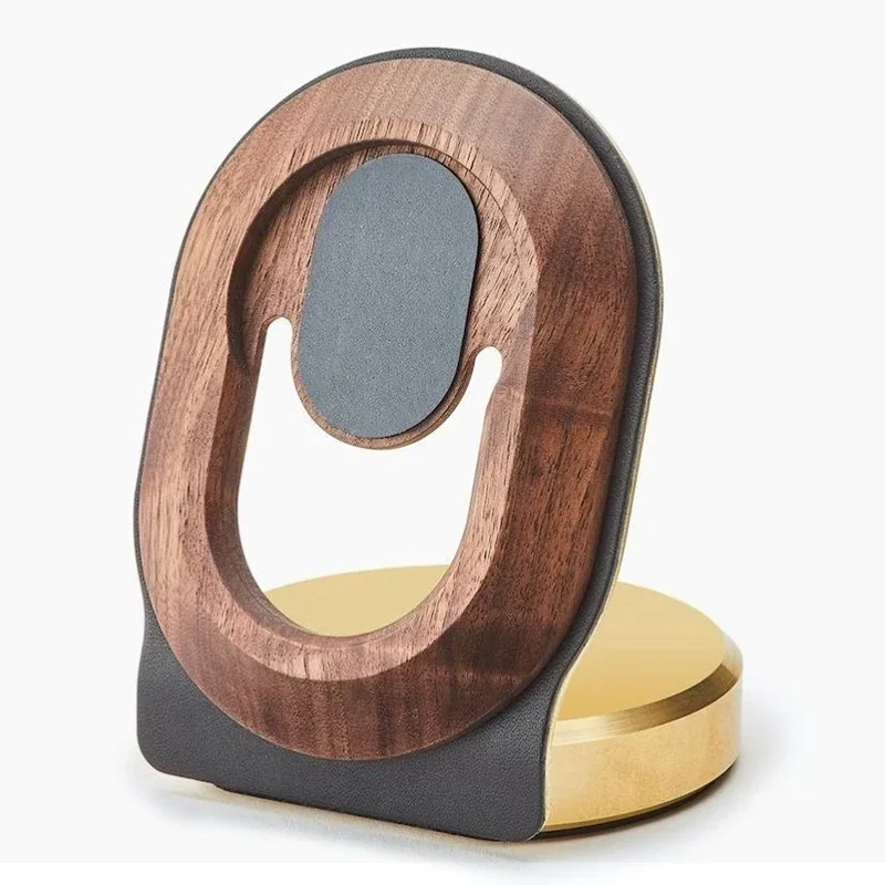 Wooden Phone Holder Magnetic Wireless Charging Bracket Portable Mobile Phone Magnetic Charging Storage Racks Home Decorations