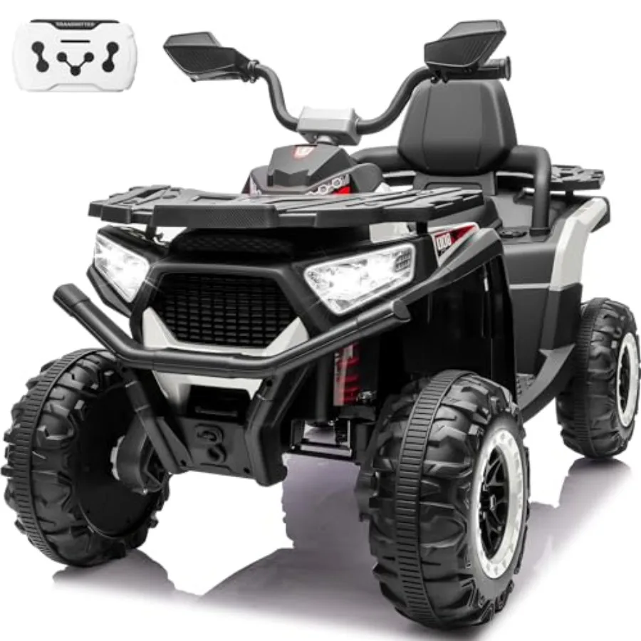 

24V Ride On Car, anrli 4x4 ATV 4 Wheeler w/Remote Control, 800W Motor, Battery Powered ATV Quad Four Wheeler w/Beverage Port, K