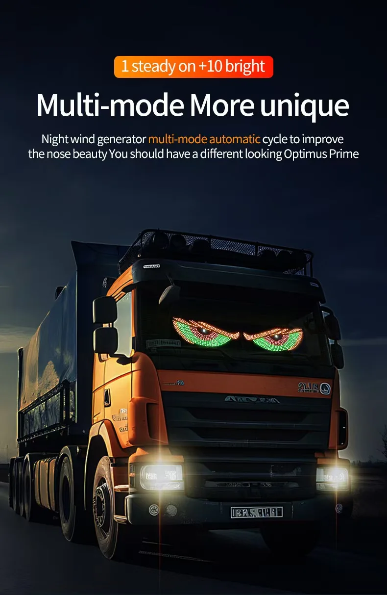 LKW-Teufelsaugen-Licht RGB Dynamisches Dämonenauge Dekoratives LED-Display Pixel-Panel Windschutzscheiben-USB-5V-Multimodus-Lampe – Detail 3