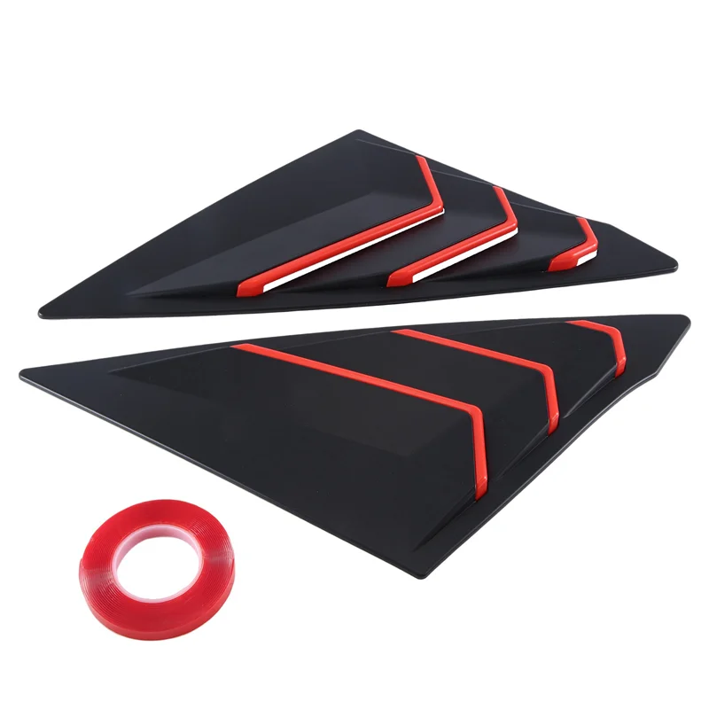 

Для Honda Civic 2022 2023, седан, задняя боковая крышка вентиляционного отверстия, жалюзи, матовый черный + красный автомобильные принадлежности