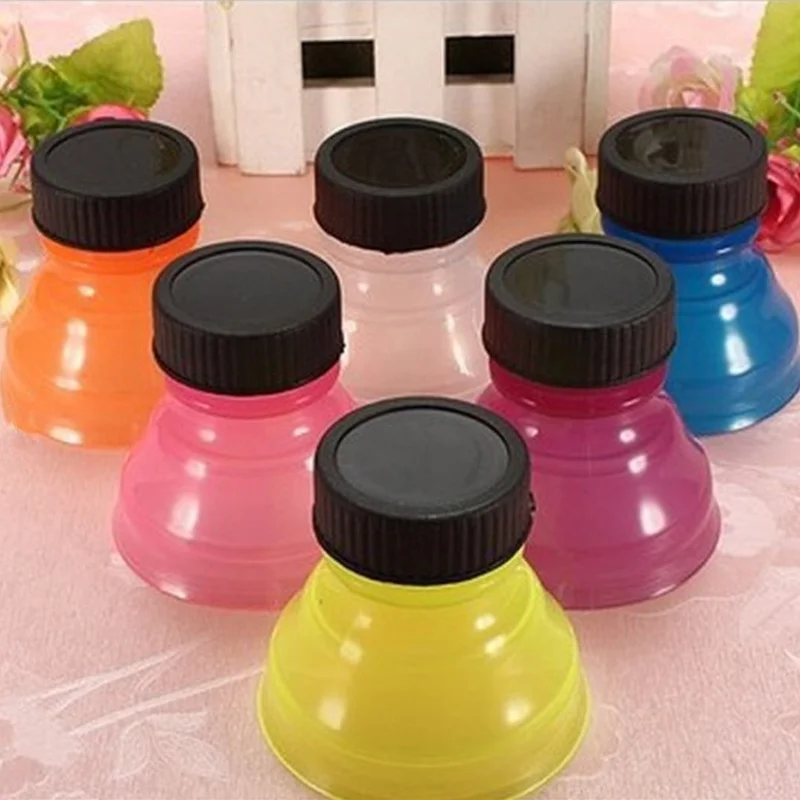 6 stücke Wiederverwendbare Kunststoff Bier Wasser Dispenser Deckel Schutz Kappen Abdeckung Flasche Top Soda Saver Kann Mode Zubehör – Detail 2