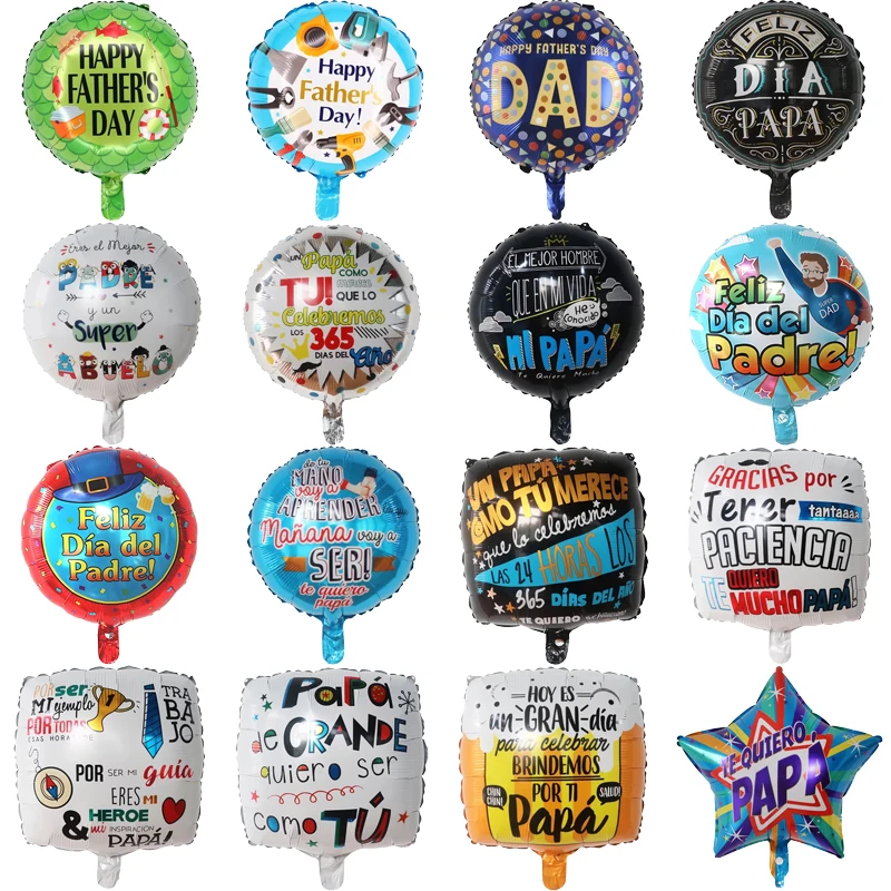 

18 Inch Round Father's Day Series Aluminum Film Balloons Spanish Father's Day Aluminum Foil Balloons Party Decoration