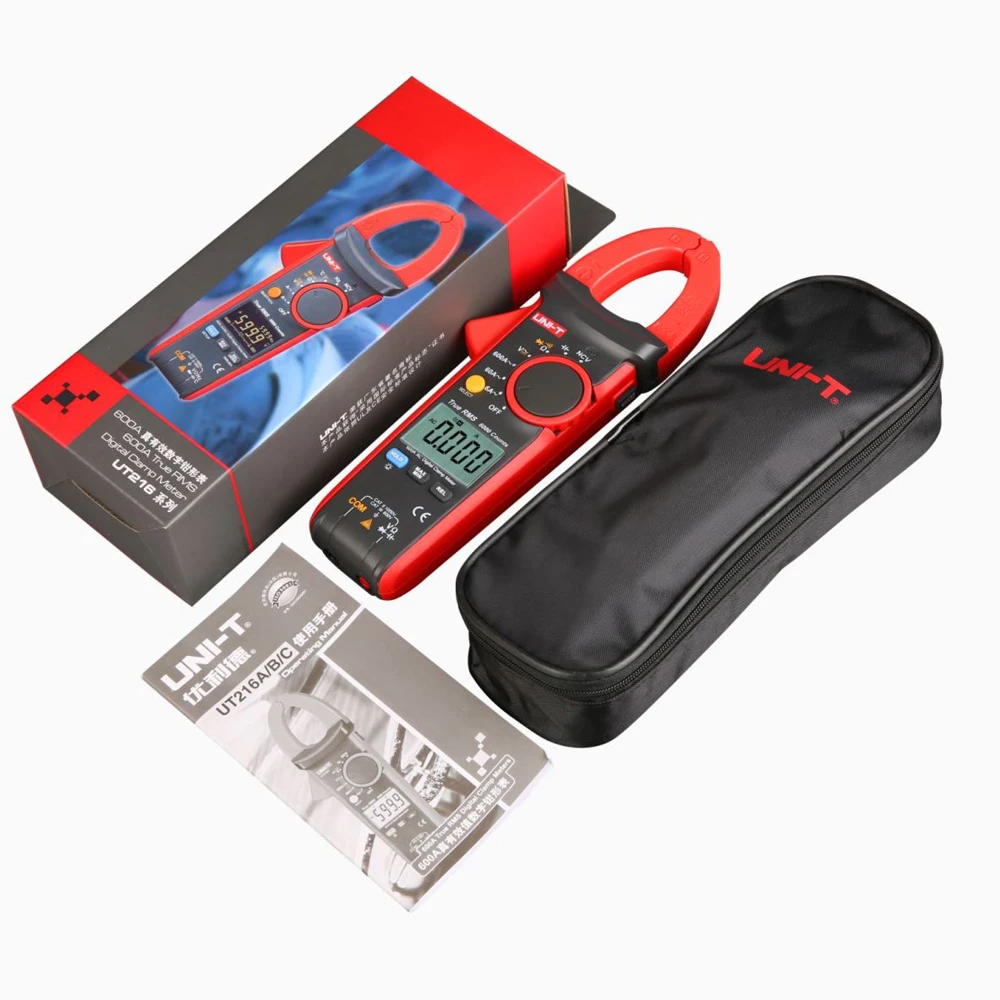 UNI-T UT216A UT216C Digital Clamp Meter AC DC Current Measurement RMS Frequency Capacitance Temperature&NCV Tester Multimeter