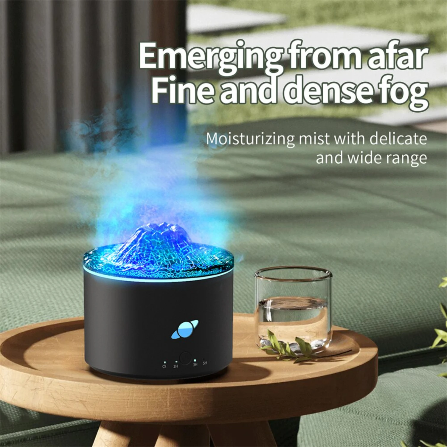 New Premium Ultimate USB Aromatherapy Volcano Mist Maker - Large 230ML Capacity with Realistic Simulated Flame Effect and Stunni