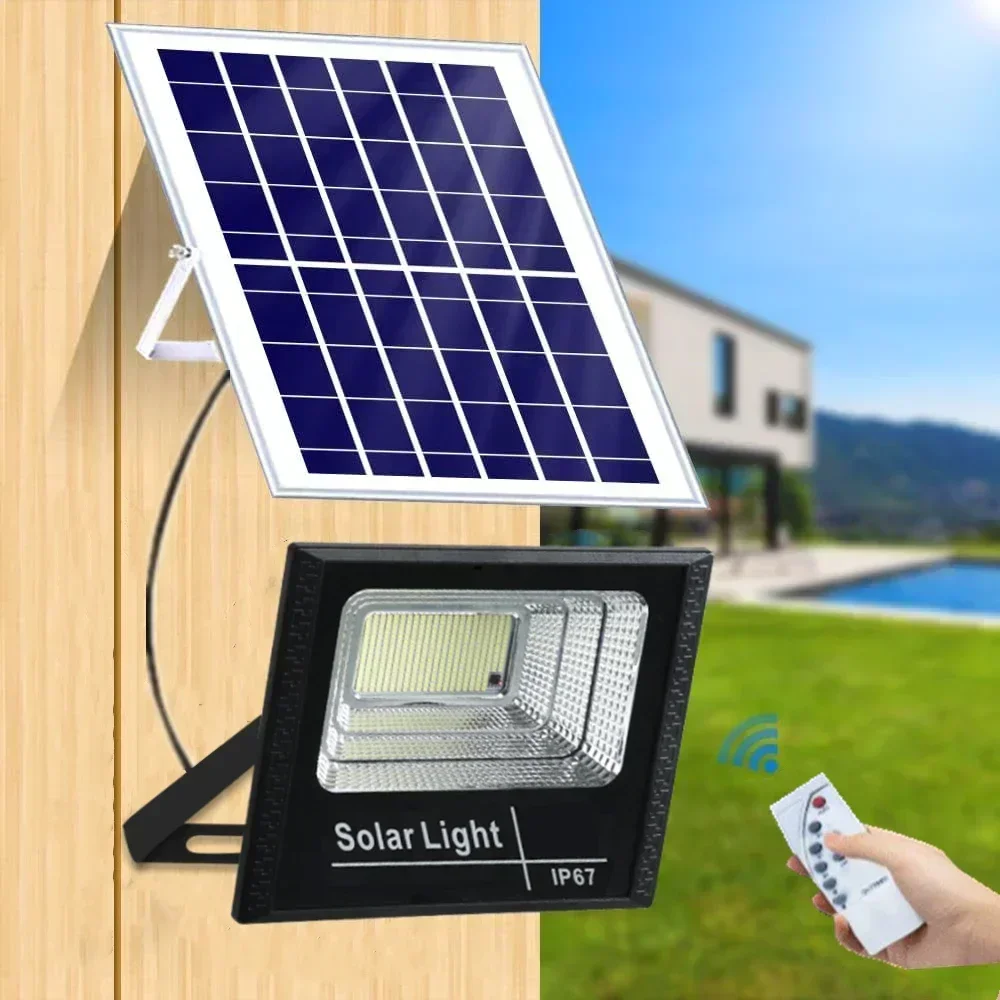 NEW 30-500W Solar Flood Lights with Remote Control Outdoor IP67 Waterproof Solar Powered Spotlight Solar Reflector Wall Lamp Hot