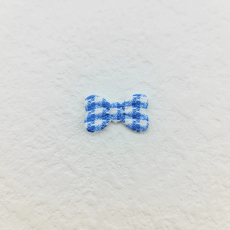 100 Stück Gingham-Schleifen-Applikations-Patches, 2 x 1,2 cm, gepolstert, für DIY-Kleidung, Hüte, Bastelarbeiten, Nähzubehör, Haarspangen, Schleifendekoration – Detail 7
