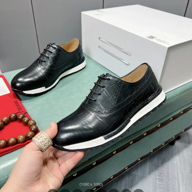 

2026New men's English lace-up cowhide casual leather shoes Leather breathable Oxford shoes Fashion shoes Derby shoes a7
