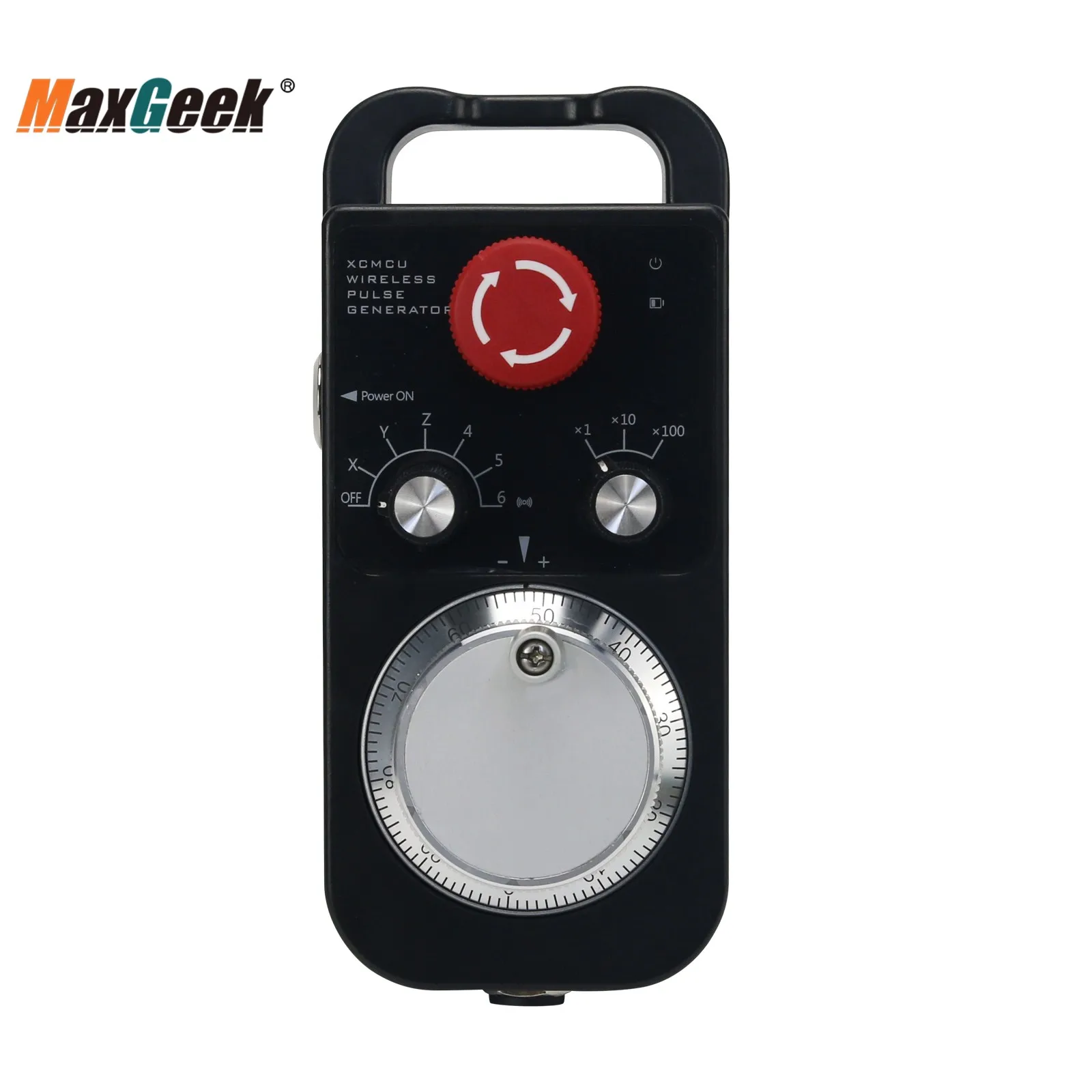 Maxgeek XCWGP-06 Wireless Pulse Generator Handle Unit CNC MPG Wireless Manual Pulse Generator with Emergency Stop Function