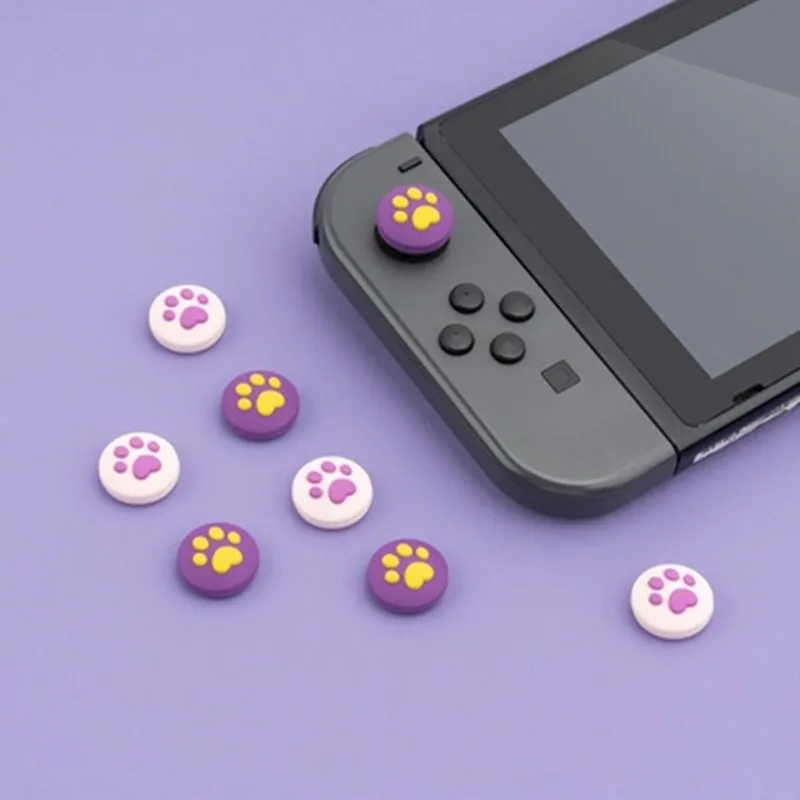 GeekShare-Tapas de Joystick con Pata de Gato para Nintendo Switch, tapas de silicona OLED con agarre de pulgar para Nintendo Switch Lite