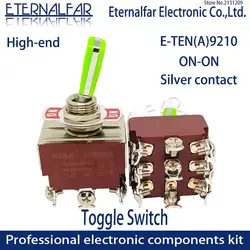 12MM E-TEN(A)9210 High-end Quality Silver Contact 3PDT 16A 250V AC ON-ON 9 Pin Handle Reset Rocker Toggle Slide Switch