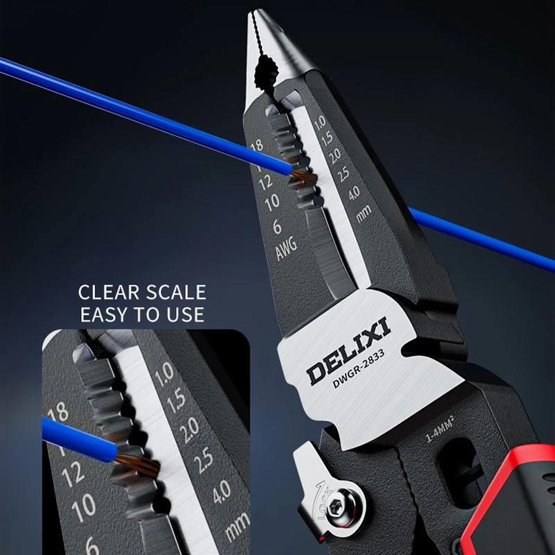 9 IN 1 Multi-Function Needle Nose  Pliers Electrician Special Tool Stripper Pliers Terminal Crimping Hand Tools