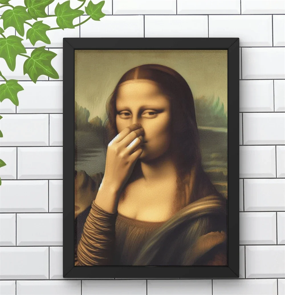 Funny Jesus Art Poster Neon Words I Saw That Prints Renaissance Funny Mona Lisa Vintage Decor Humorous Poster Canvas Painting