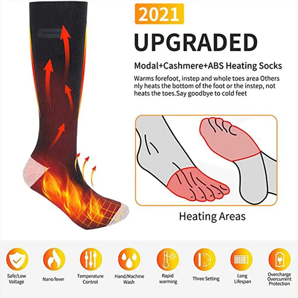 Winter Heated Socks Electric Heated Socks for Skiing Cycling Insulated Sock Intelligent Unisex Heated Sports Stockings Thermal