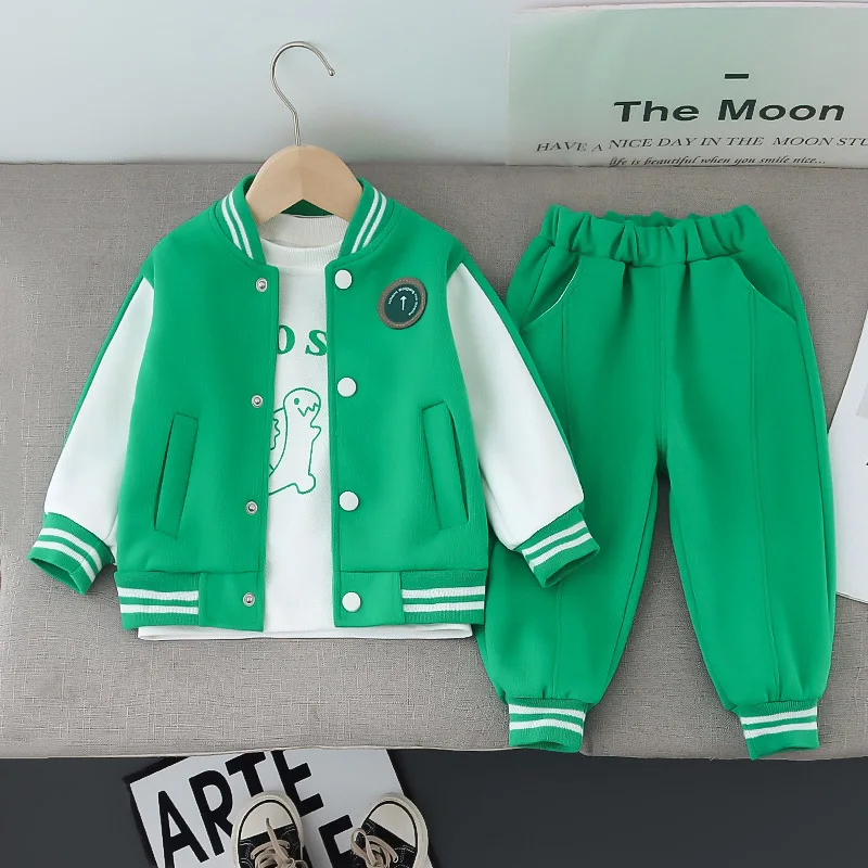 New Spring Autumn Baby Girl Clothes Children Boys Sports Jacket T-Shirt Pants 3Pcs/Sets Toddler Casual Costume Kids Tracksuits