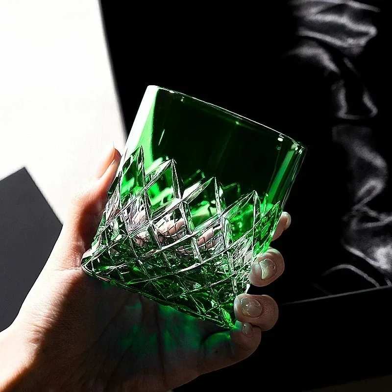 Whiskey glass handmade crystal cup foreign wine cup high-end star cup light luxury gift box