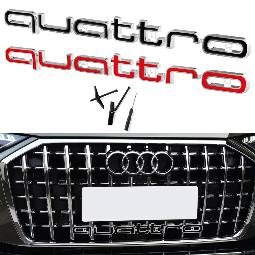 

2025 Автомобильное покрытие из АБС-пластика Quattro, значок, эмблема передней решетки, украшение на капот для Audi A7 A8 A3 RS5 A1 A5 A4 B8 Q5 Q3 TT