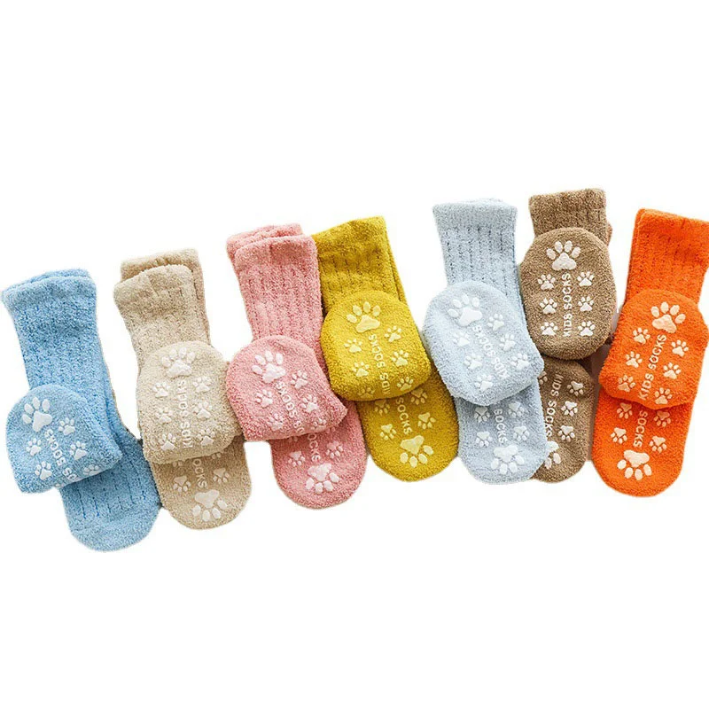 Children\'s Socks Super Warm Baby Snow Socks For Boys Girls Xmas Gifts Thick Cold Winter Floor Socks With Non-Slip Silicone Dots