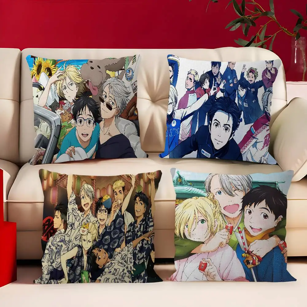 Sports Anime YURI On ICE Personalized picture text home decorative pillows Household Gifts 45x45cm