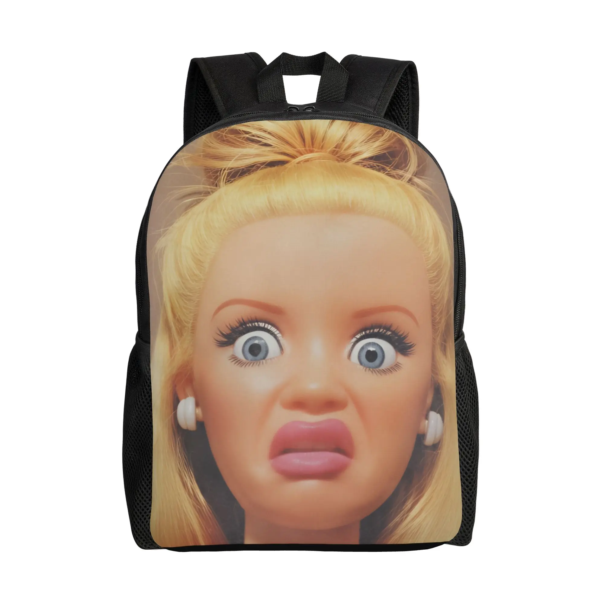 

Funny Doll Print Backpack Teen Breathable Backpacks Polyester Streetwear School Bags Cycling Design Rucksack