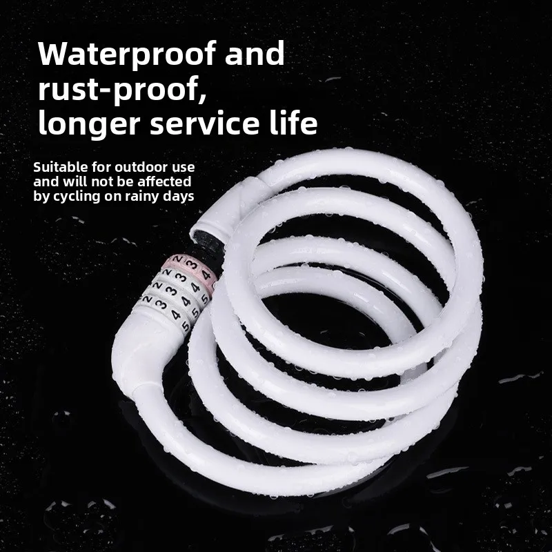 قفل الدراجة مضاد للسرقة، محمول مكون من 4 أرقام، قفل بكلمة مرور، قفل كابل الدراجة الجبلية، ملحقات معدات ركوب الدراجات #4
