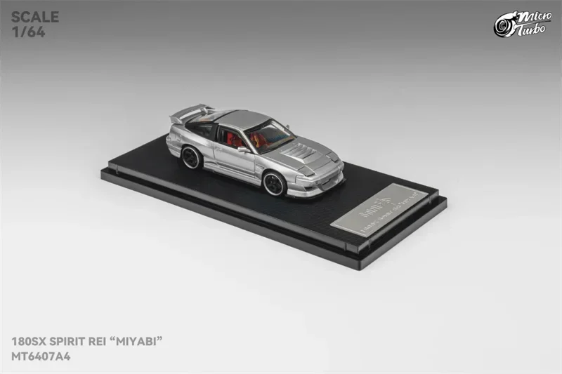 Micro Turbo 1:64 180SX Spirit Rei "MIYABI" Prata Metálica limitada999 Carro Modelo Diecast