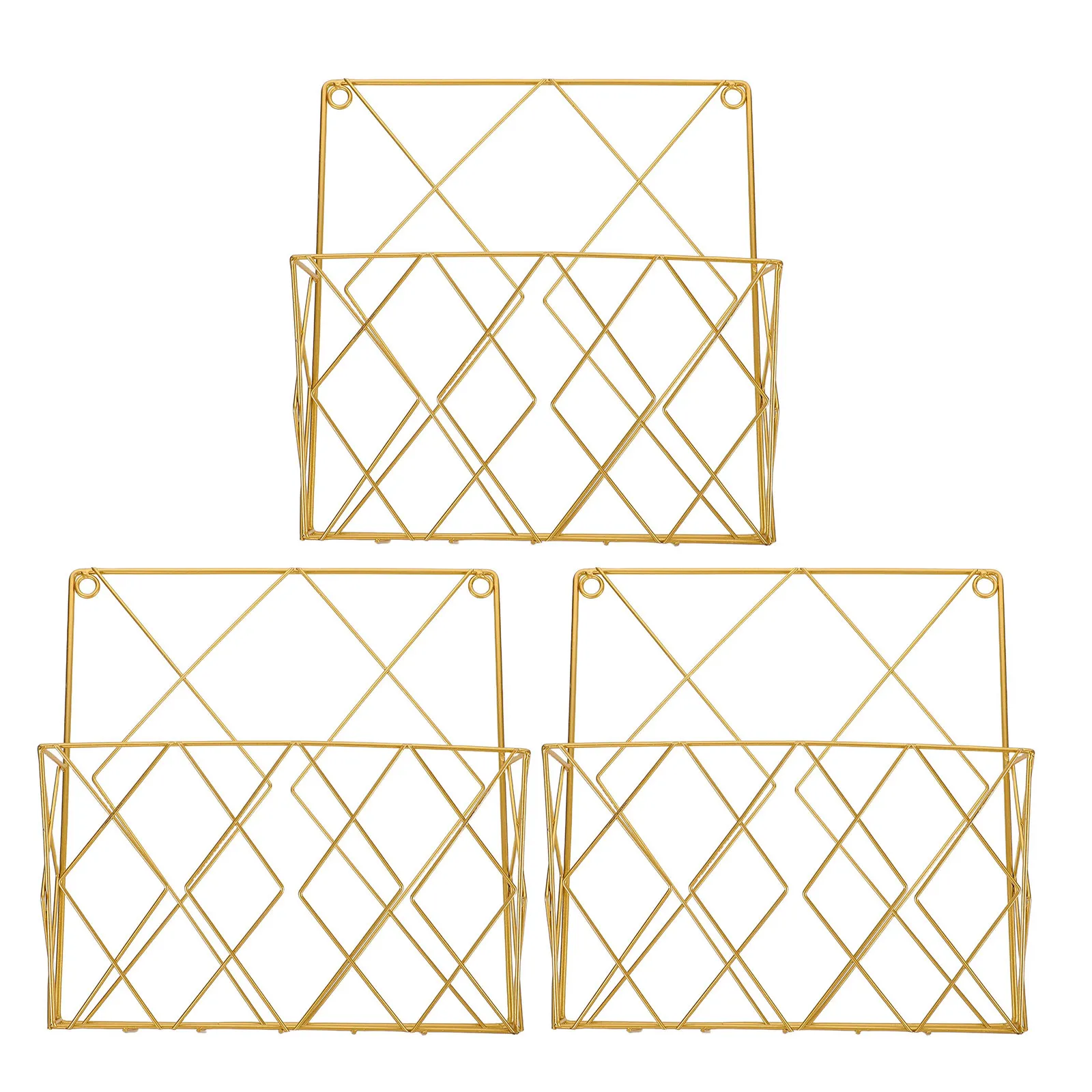 3 Pcs Classroom Wall File Organizer Magazine Display Hanger Iron Holder Rack for Vertical