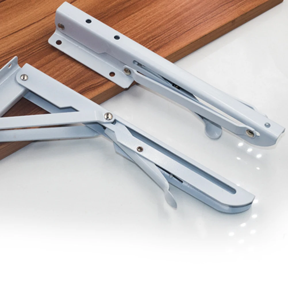 

2Pcs Stainless Folding Support Bracket Shelf Bracket Foldable Wall Mounted Spring Loaded Triangle Brackets for Home Store