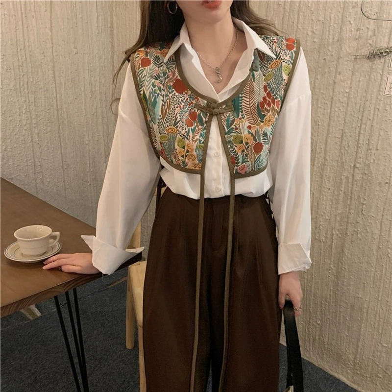 Cropped Vests Women Vintage Chic Korean Style Minority Streetwear Casual Sleeveless Clothes Loose Personality Retro New Outwear