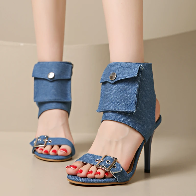 2025 المفتوحة تو خنجر أحذية الحفلات الصنادل الصيفية الأحذية أحذية نسائية الخريف موضة جديدة سستة مشبك معدني الصنادل النسائية #2