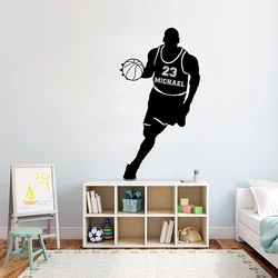 Custom Basketball Personalised Name and number Wall sticker Basketetball player vinyl Decal removeable Kids Room Home Decor G846