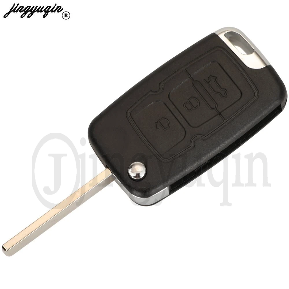 jingyuqin 3 Buttons Remote Flip Car Key Shell Case For Geely Emgrand Uncut Blade Fob Replacement