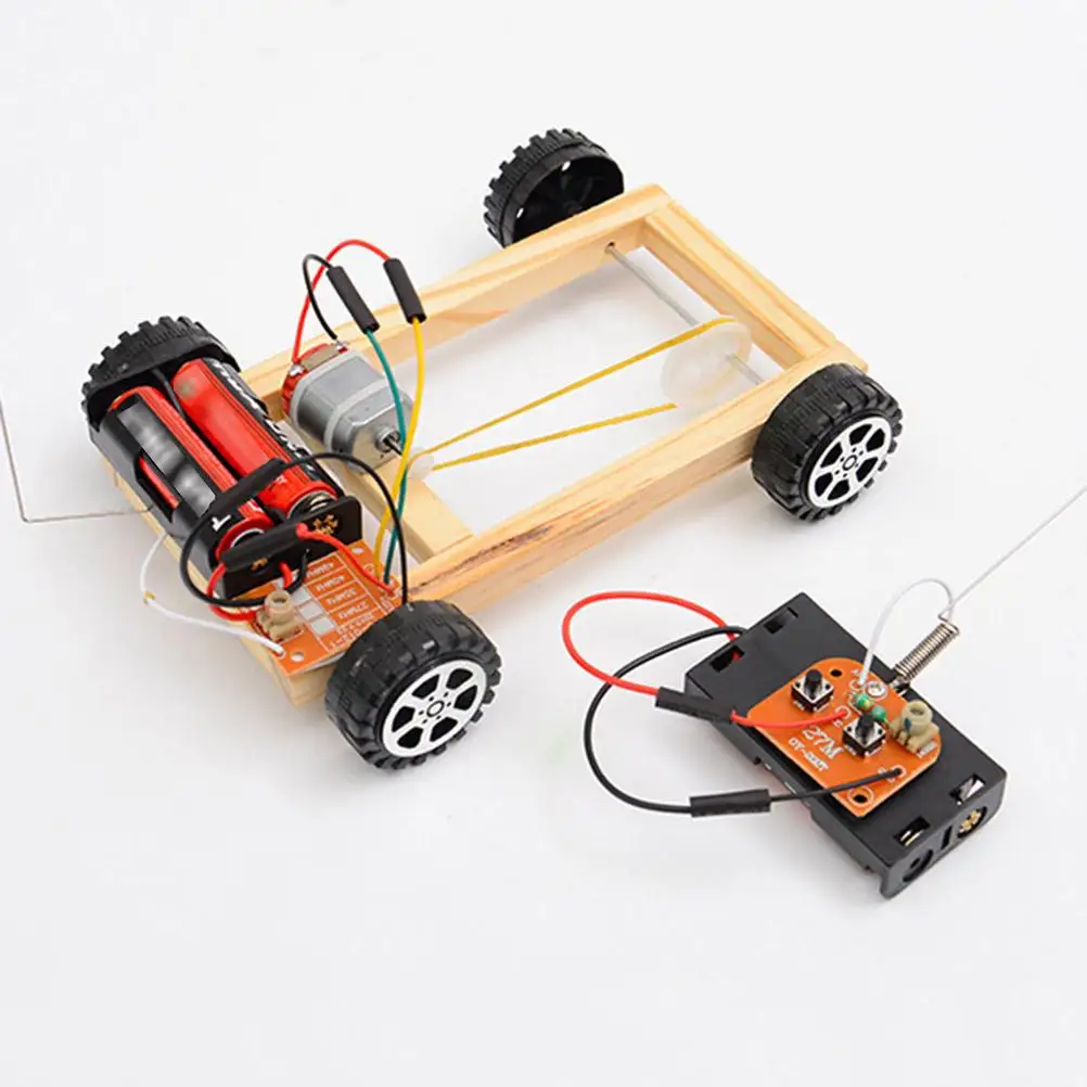 DIY 4 ドライブ車モデルおもちゃリモコン教育科学キット子供のビルディングブロック技術模型玩具電子