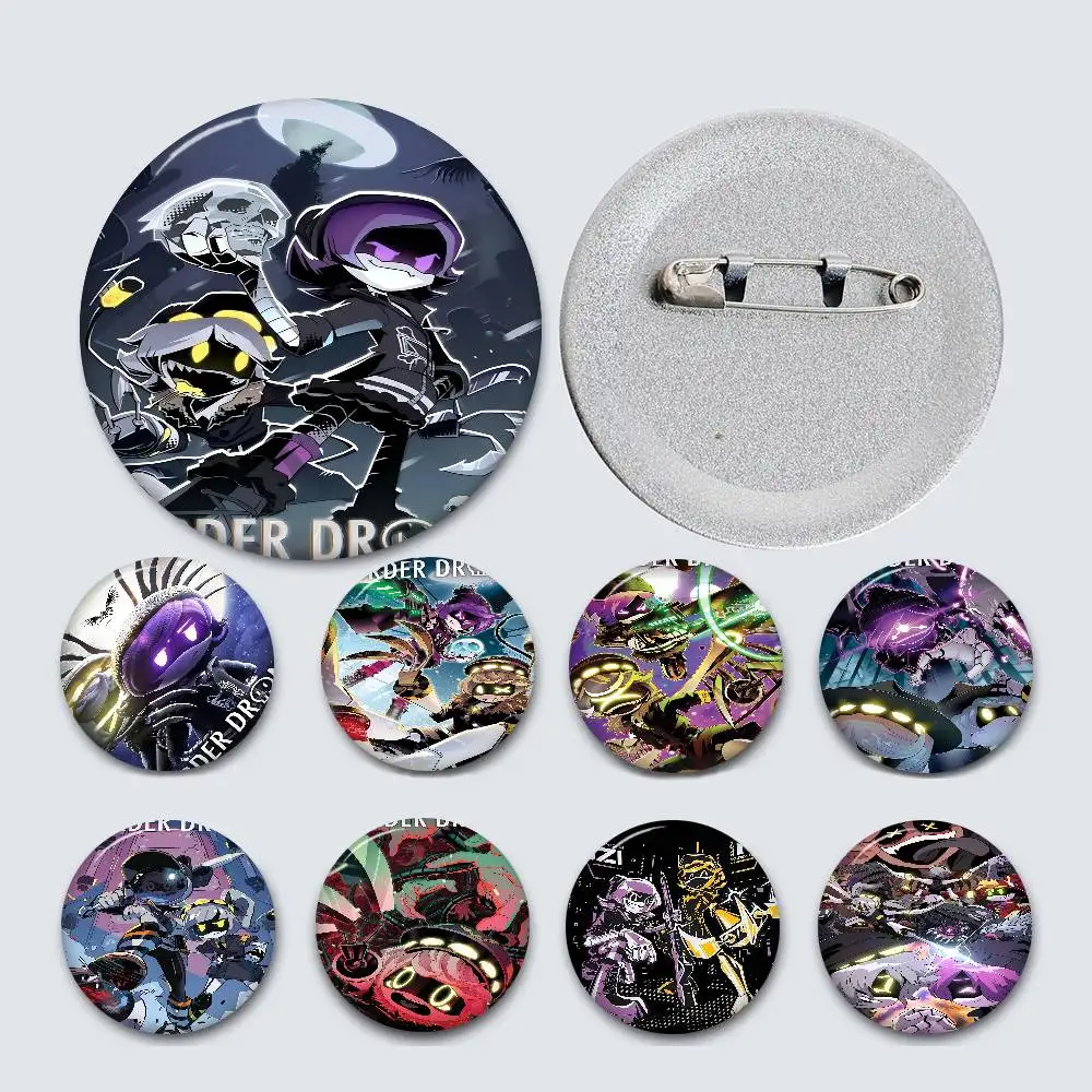 Game M-murder DroneS Horror New  Brooches Soft Button Pin Funny Silly Gnarpy on A Skateboard Meme Badge Gamer Collection Gifts
