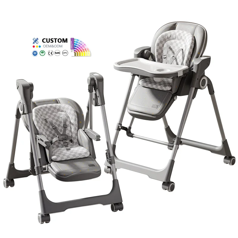 High Quality Baby Swing High Chair Toddler Feeding Rocking Chair Infant Child Products Foldable Kids Baby Eating Dining Chairs