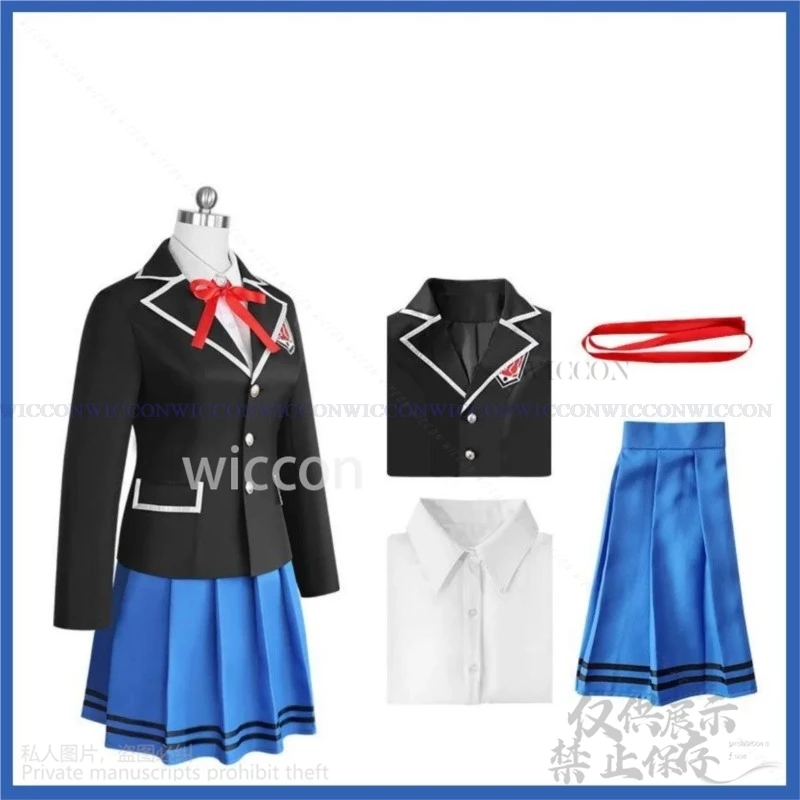 Anime Date A Live Cosplay Tobiichi Origami Costume Wig Japan Korea JK School Uniform Skirt Woman Sexy Lovely Suit Customized Cos