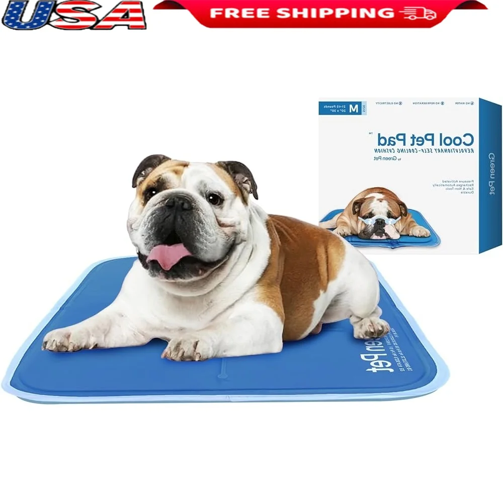 

Self Cooling Pet Mat Dogs Cats Pressure Activated Portable Lightweight Gel Travel Friendly Easy Clean