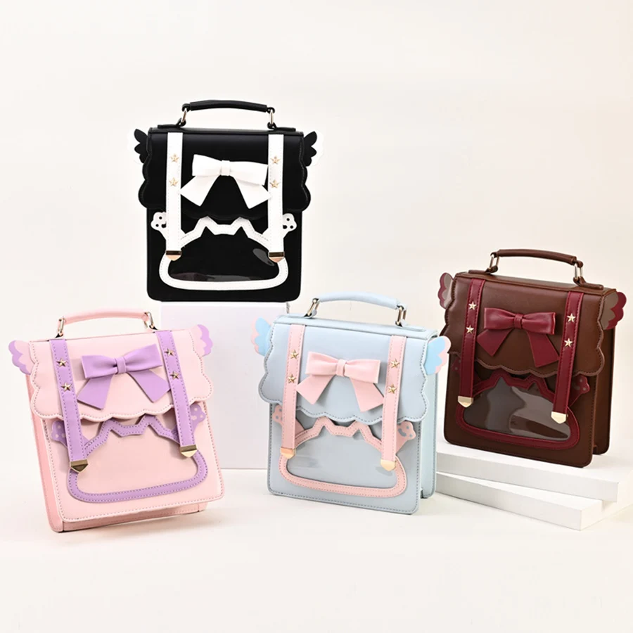 Nhật Bản Học Sinh Ngọt Nơ Ba Lô Vintage Jk Đồng Nhất Itabag Bé Gái Đeo Vai Bagpack Cos Gothic Lolita Kawaii Có Túi