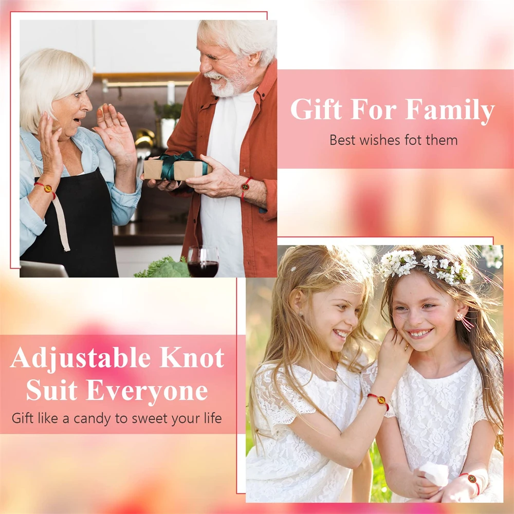 أساور بحبل أحمر وأسود ، ميدالية القديس بنديكت للحماية ، سان بنيتو الله الكاثوليكية ، هدية صلاة مصنوعة يدوياً ، 24 مديتو #3