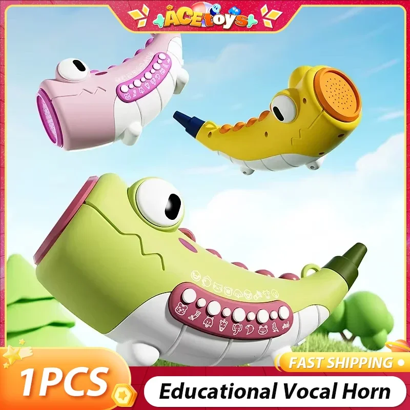 Brinquedos educativos para crianças, chifre fofo, seguro, divertido e agradável, cavidade da boca do bebê, treinamento muscular, brinquedo vocal suave