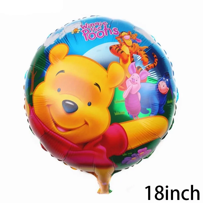 Cartoon Winnie Bear Theme Gold Number 1-9 Foil Balloon Set Children Birthday Party Decoration Baby Shower Supplies Gifts